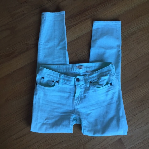 Mint green skinny stretch J crew pants - Picture 2 of 6